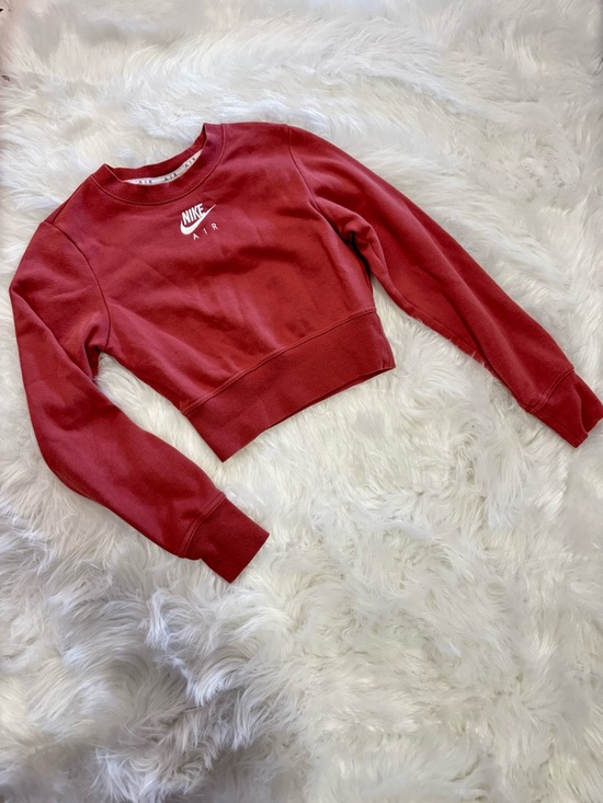 Nike Sweaters - Nike Air Cropped Sweatshirt XS Red | Athletic Logo Pullover